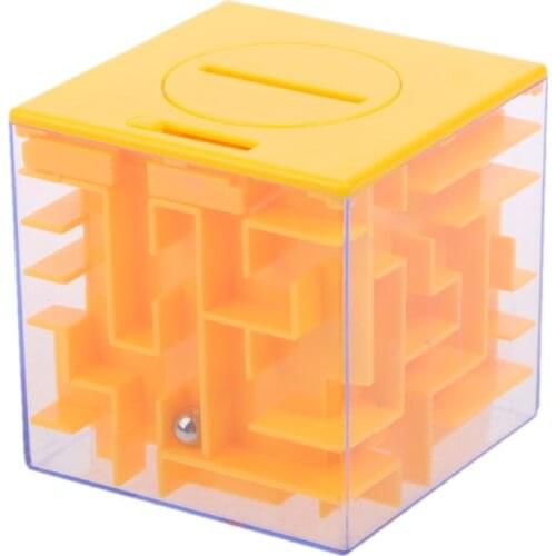1PC Novelty 3D Money Maze Bank Cube Puzzle Saving Coin Collection Case Box Brain Game Kids Toy Gift