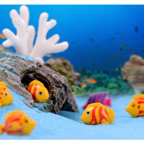 20pc Mini Fish Sea Decor PVC Craft Figurines Decoration Home Miniature Doll Garden Fairy Glass Ornament DIY Accessory