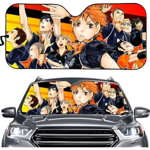 2020 Unisex Haikyuu!!Anime 3D Windshield Sun Shade for Car UV Protect Foldable Auto Interior Accessories Front Windows Sunshade