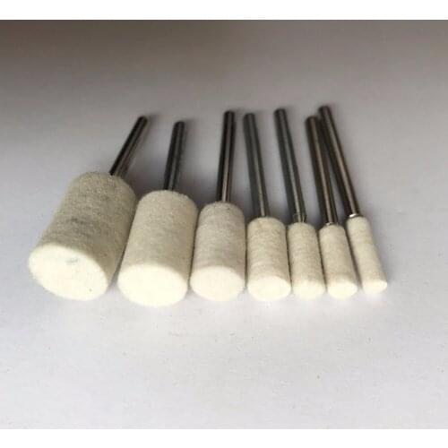 21pcs/pack Cylinder Shape Felt Wool Polishing Head Dremel Drills Die Grinder Rotary Tools