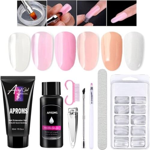 30ML Poly Nail Gel UV Nail Gel Kit Builder Nail Gel Set Acrylic Nail Extend Nail Gel Polish Set UV LED Cure Salon Nail Extender