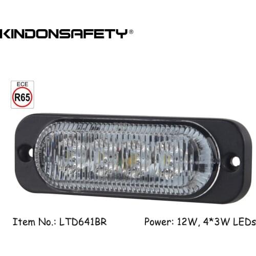 50pcs Free shipping by express! ECE R65 approved 12W slim 4 LED strobelight/car warning light/Varningsljus/LED flitser/strobelys