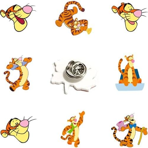 Disney Handsome Jumping Tiger Lapel Pin Tasteful Cartoon Boys And Girls Accessories Epoxy Resin Acrylic Party Design Accessories