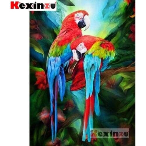 Kexinzu 5D DIY Full Square/Round Drill Diamond Painting "Red parrot" 3d Diamond Embroidery Cross Stitch home Decor Gift K#566