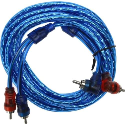 5M 2 RCA to 2 RCA Plug Car Audio System Amplifier Braided Pure Copper Cable Cord for Home Cinema Digital Stereo Hi-Fi System New