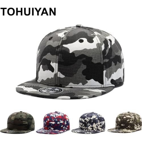 TOHUIYAN Camouflage Baseball Cap Men Military Snapback Hats Outdoor Tactical Hunting Caps 100% Cotton Hip Hop Hats For Women
