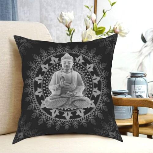 Buddhist Thangka Art Buddha Pillowcase Printing Polyester Cushion Cover Decorations Throw Pillow Case Cover Home Zippered 18