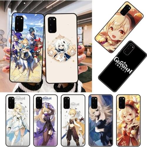 Phone Case For SamSung Galaxy S Note 10 20 7 8 9 Plus Edge E Ultra Lite Black Cover Back 3D Hoesjes Trend Game Genshin Impact