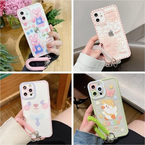 Fluorescent Bracelet Case For iPhone 12 Mini 11 Pro Max XR XS Max 7 8 Plus SE 2020 6s Wristband Chain Soft Silicone Strap Cover