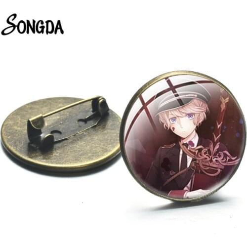 Diabolik Lovers Brooch Pin Art Photo Glass Time Gem Cosplay Badges Cute Lapel Pin Accessories for Clothes Backpack Kids Jewelry