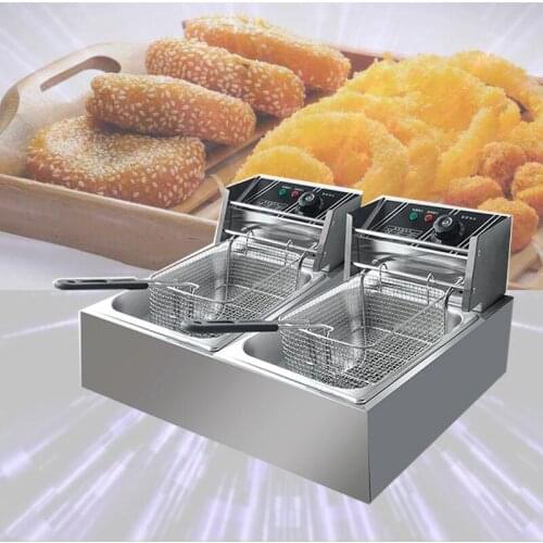 Electric Fryer Two Tanks Deep Fryer Chincken Frying Machine Kitchen French Fries Commercial Fryer Machine