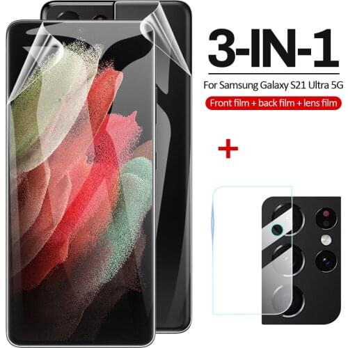 Hydrogel Film For Samsung Galaxy S21 Ultra S20 FE Plus S20 Ultra Back Screen Protector For Samsung A51 A71 S 20 S21 Camera Glass