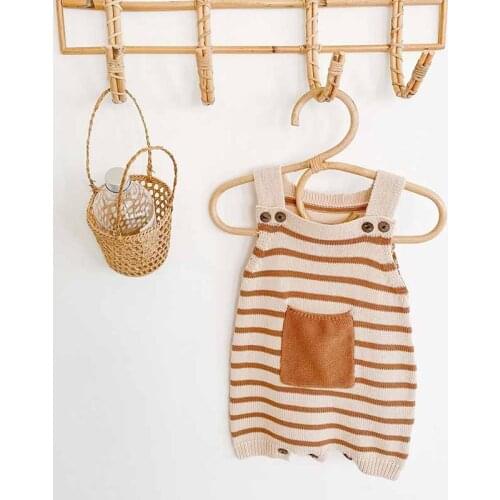 Knitted Baby Romper Newborn Baby Clothes Sleeveless Stripe Baby Boy Girl Romper Clothes Infant Toddler Baby Jumpsuit Overalls