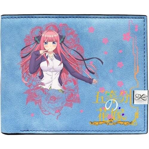 The Quintessential Quintuplets Women Long Coin Purse Pu Leather Short Wallet Kawaii ID Card Holder Nakano Miku Money Phone Bags
