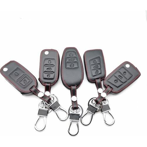 Leather car key fob cover case for Volkswagen Golf Tiguan 7 Bora GOLF POLO Passat For Skoda Octavia A5 fabia For SEAT Ibiza