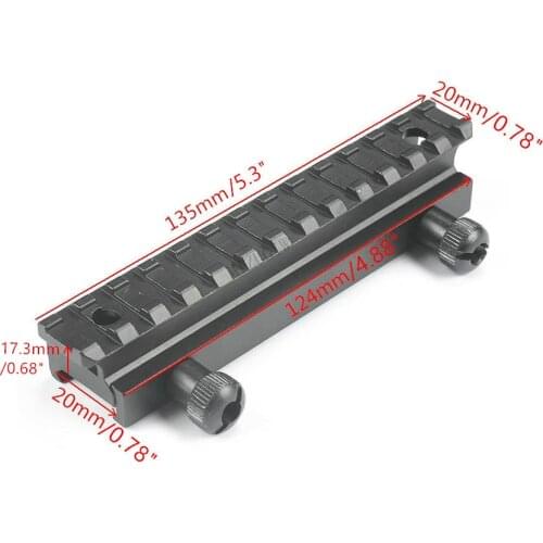 MIZUGIWA Scope Mount AR 15 M 16 High Profile Riser See Thru 13 Slots Flat Top 20mm Picatinny Rail Base Pistol Rifle Airsoft