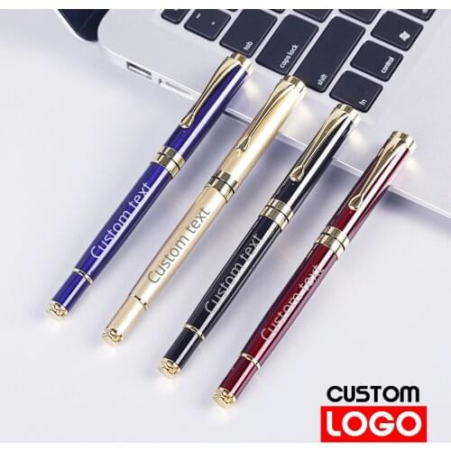 Metal Signature Pen Orb Pen Customized Advertising Pen Office Supplies Lettering Engraved Name Custom LOGO Stationery Wholesale
