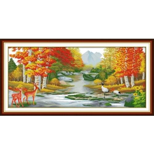 Good Luck In Thousands of Year(2) (happiness Edition) 14ct 11ct Counted Printed Canvas Cross Stitch DIY Handmade Embroidery Kits