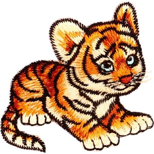 Tiger Stripe Accessories Patch for Clothing Iron on Sew on Patch Animals Applique for clothes DIY Sew Embroidery Patches