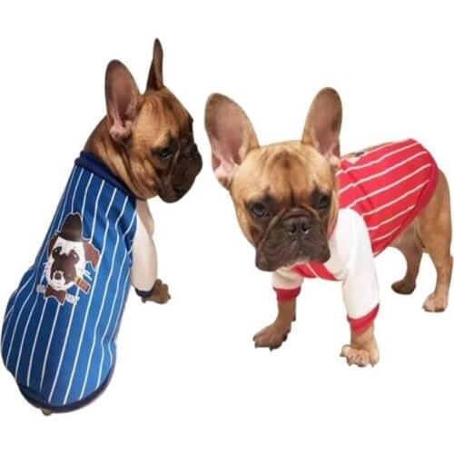 New Fashion Dog Coat Pet Jacket Striped Cotton Costume Autumn Winter Sports Apparel Clothes For Small/Medium Bulldog Pet Dogs