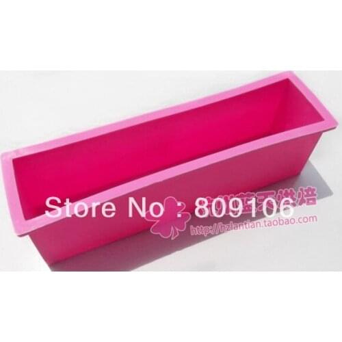 Wholesale ,30 pcs single hole Rectangle silicone Cake Mold soap mold Toast mold Capacity of 1000 g 24.5*5.6*7.7CM