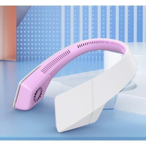Rechargeable Silent Neck Fan USB Portable Bladeless Fan for Home Outdoor Neck-hanging Fans Mini Cooling Portable Neck Fan