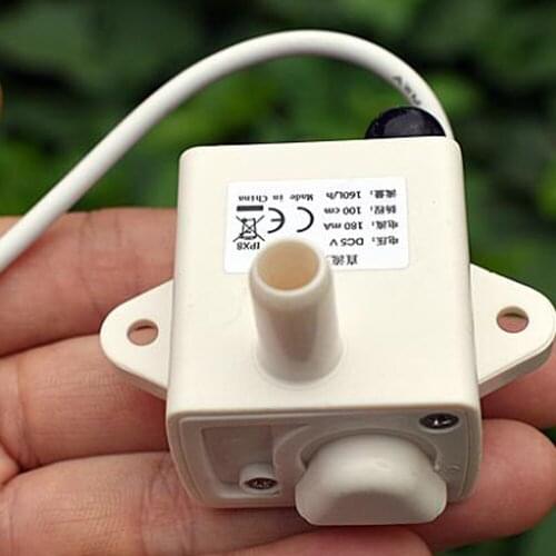 Micro Mini Submersible Water Pump Slient DC 5V-6V 160L/H Flow Rate IPX8 Waterproof Brushless Pump Garden Goldfish Bowl Head 1M