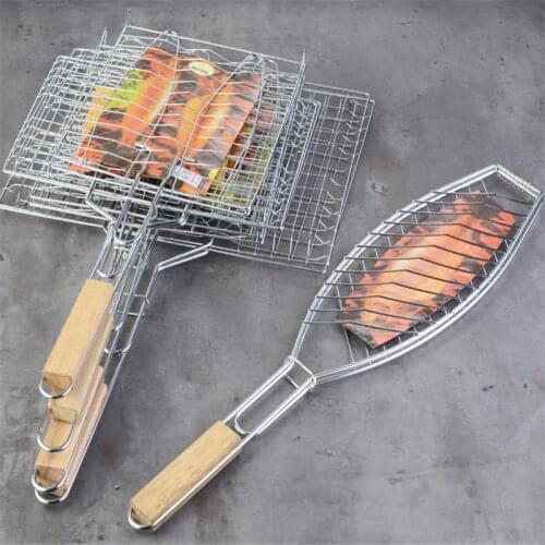 Bbq Barbecue net roast fish Duck meat clip Grilled fish net Grilled hamburger net tool stainless steel grilling Iron basket