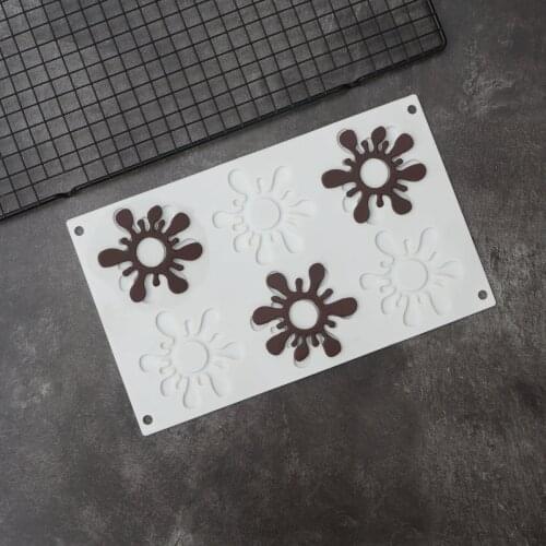 Water-drop Shape Silicone Chocolate Mold Spray Liquid Water Shape Cake Top Decorating Transfer Sheet Mould Garnish For Dessert