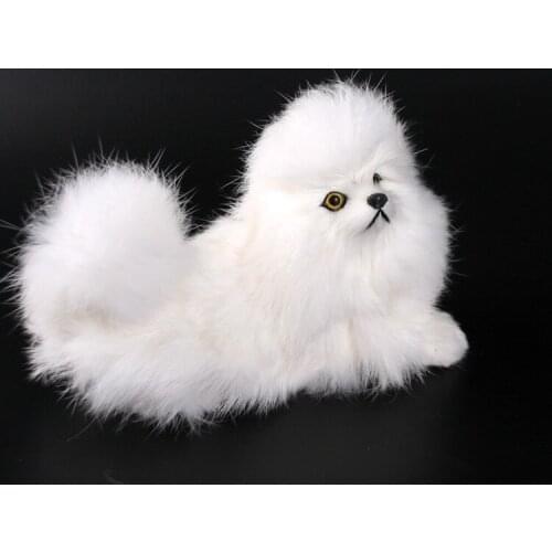 Cute simulation poodle dog model toy polyethylene & furs lying dog doll gift about 16x8x11cm 0694