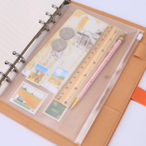 1PCS/LOT A5/A6/A7 Storage Bag School Office Supply Transparent Loose sheet Notebook zipper Self-sealing File Holder