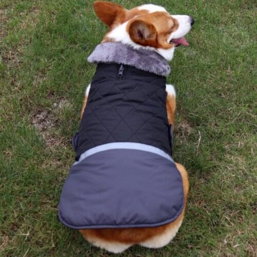 Pets Hoodies Autumn Winter Warm Jumpsuit Cotton Coat With Fur Collar Waterproof Double Side Wearable Reflective Clothes Hot Sell