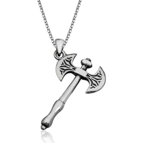 Tevuli 925 Sterling Silver Axe Men Necklace