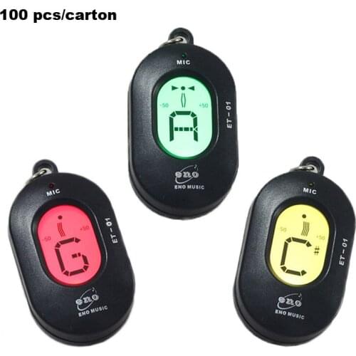 Wholesale Guitar Tuner 100 pcs ENO ET-01 Keychain Instrument Chromatic Tuner Automatic High Sensitivity Guitar Part Accessories