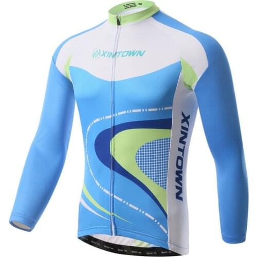 Xintown Bike Team Mens Cycling Jersey Long Sleeve Bicycle Cycling Clothing Warm mtb Bike Jersey Wear ropa invierno ciclismo