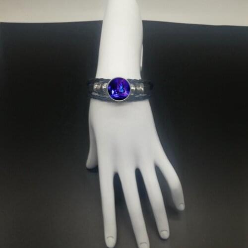 2019 New Lucky Bracelet Elf with Blue Butterfly Leather Rope Woven Bracelet