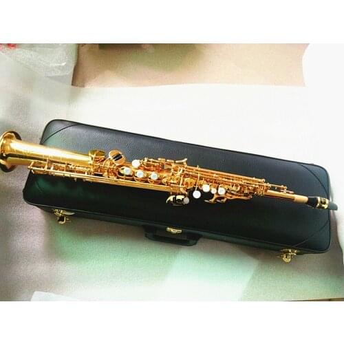 Japan S-901 Bb flat straight Soprano saxophone High Quality musical instruments Soprano professional Sax and Hard box
