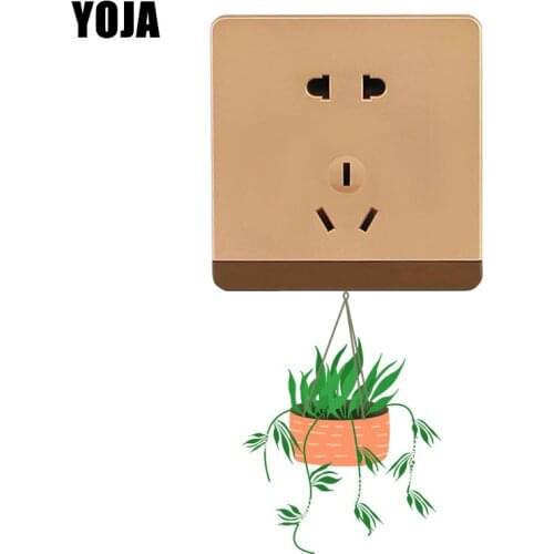 YOJA Green Plant Leaves Decor Switch Living Room Bedroom Wall Personalized Decals 8SS0527