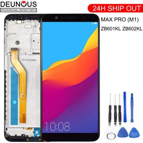 New For 5.99" ASUS ZenFone Max Pro M1 ZB601KL ZB602KL LCD screen display + touch panel digitizer ZB601KL ZB602KL display Frame