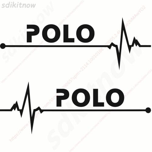 1pair New Heart BEATS Car Decal Sticker Styling Windows Door Decoration For Volkswagen POLO 6r 9n sedan 2018 accessories