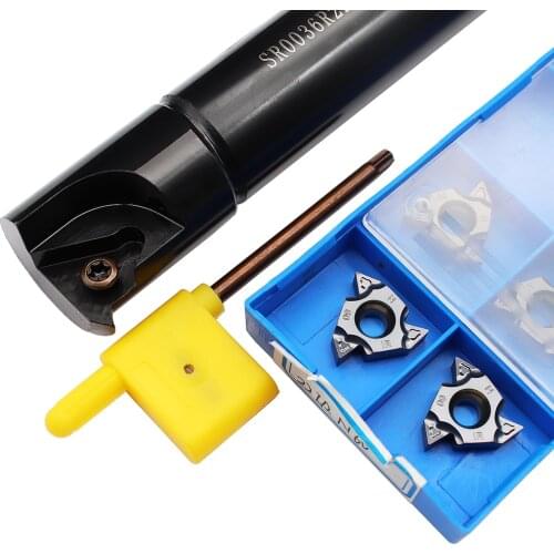 1pc SR0036R22 Thread Turning Tool Holder + 10pieces 22IR N60 PC9030 Carbide Inserts CNC Lathe Cutter Tools High Quality Set