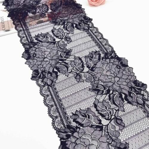 3y/lot 22cm Dark Blue With Glossy Elastic Stretch Lace trim Skirt Hem Underwear Sewing Craft DIY Apparel Fabrics Lace Lingerie