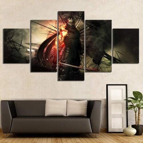 5 Piece Wall Art Canvas Game Character HD Posters Samurai Ninja Pictures And Prints Home Modern Living Room Decoration Paintings