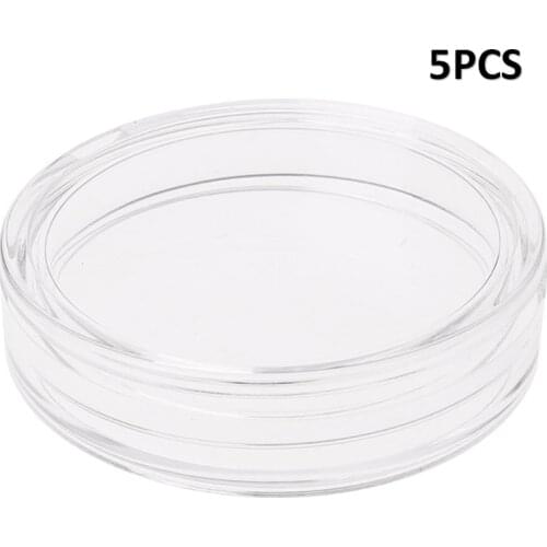 5PCS 38.6mm Clear Round Acrylic Coin Capsule Storage Box Holder Case For Silver 2 oz Drop Shipping &Wholesales