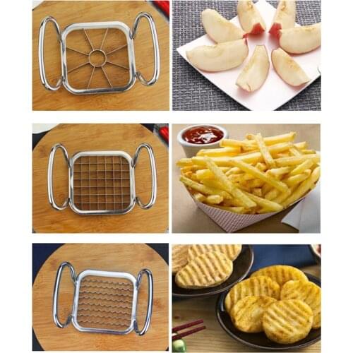 5 in 1 Fruit Cutter Multi Purpose Stainless Steel Apple French Fries Corer Knife Tools Kitchen Accessories Slicer Cutter