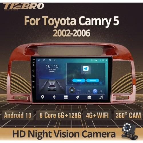 2DIN Android 10 Car Radio For Toyota Camry 5 2002-2006 Stereo Receiver GPS Navigation Auto Radio DSP Car Video NO 2DIN DVD IGO