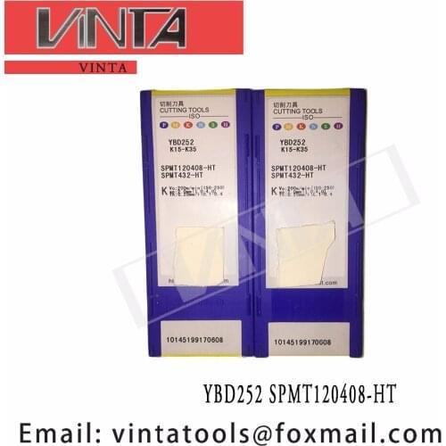 Free shipping high quality 10pcs/lots YBD252 SPMT120408-HT cnc carbide turning inserts