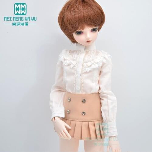BJD doll clothes fits 40-62cm 1/3 1/4 MSD SD fashion British style pleated skirt fishermans hat