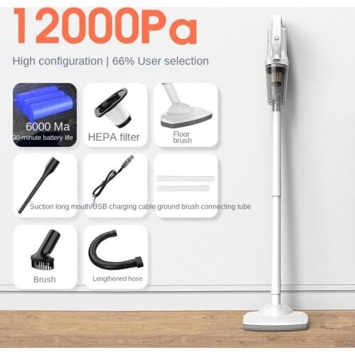 Household Car Cordless USB Chargable Handheld Vacuum Cleaner for Home Car 12000Pa Big Suction Vacuum Cleaner Collector Aspirator