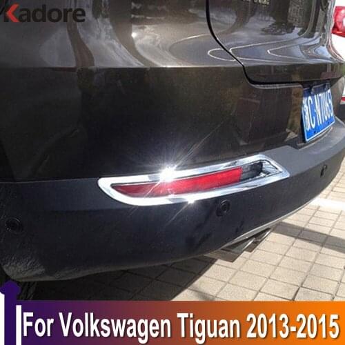 For Volkswagen Tiguan 2013 2014 2015 ABS Chrome Rear Fog Light Lamp Cover Trims Frame Stickers Styling Car Accessories